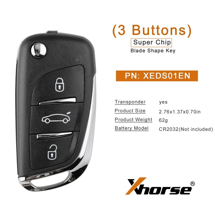 Xhorse XEDS01EN VVDI Super Remote Key DS Style 3 Buttons 5pcs/lot