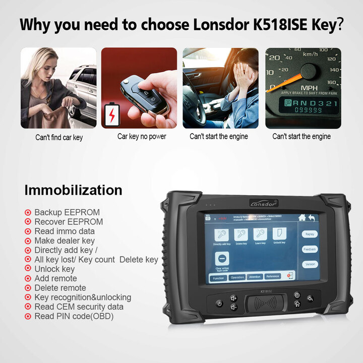 2023 Lonsdor K518ISE Key Programmer Support BMW FEM/EDC&Toyota H Chip Programmer