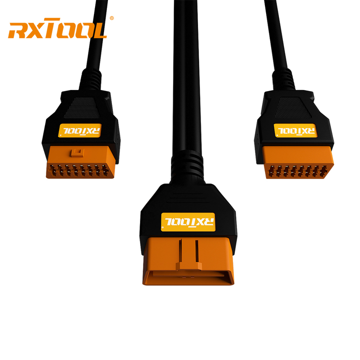 RXTOOL OBD2 16-Pin Splitter Cable 1 Male to 2 Female 1Ft 24AWG Extension Adapter Universal for All OBD2 Interface Vehicles