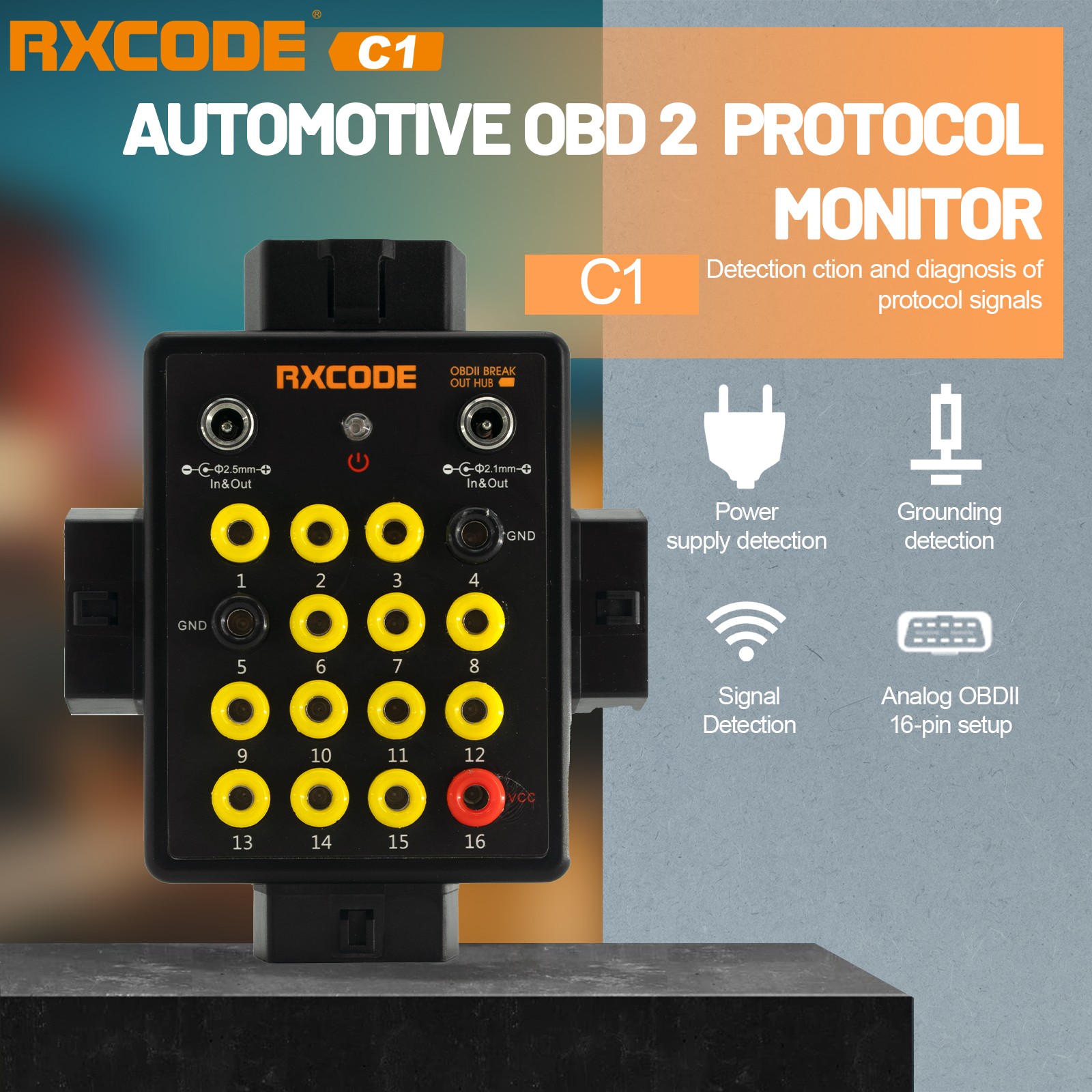RXCODE C1 OBD2 Breakout Box Protocal Detector