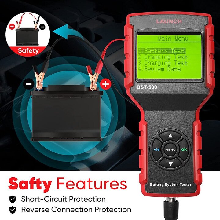 Launch BST-500 12V Car Battery Tester 100-2000CCA Auto Battery Analyzer Charger