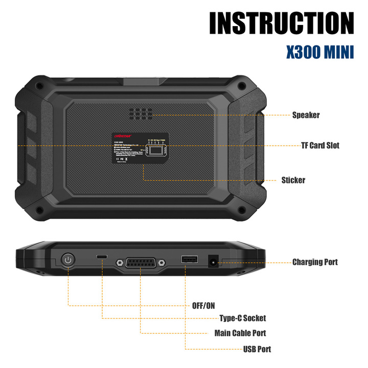 OBDSTAR X300 MINI Chrysler/ Dodge/ Jeep Key Programmer and Cluster Calibration Support Oil/ Service Reset and OBDII Diagnosis