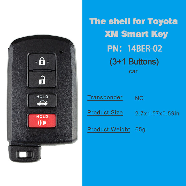 Xhorse VVDI Toyota XM Smart Key Shell 1742 with 3+1 Button 5pcs/lot