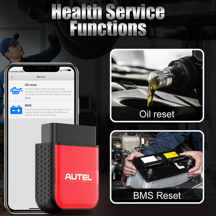 2023 Autel MaxiAP AP200H Bluetooth OBD2 Scanner Code Reader for All Vehicles