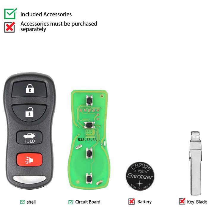 Xhorse XKNI00EN Wire Remote Key Nissan Separate 4 Buttons English Version 5pcs/lot