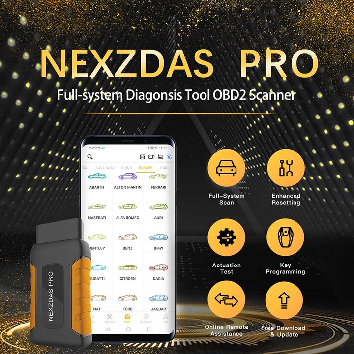 Humzor NexzDAS Pro Full-system Bluetooth Auto Diagnostic Tool OBD2 Scanner Car Code Reader with Special Functions