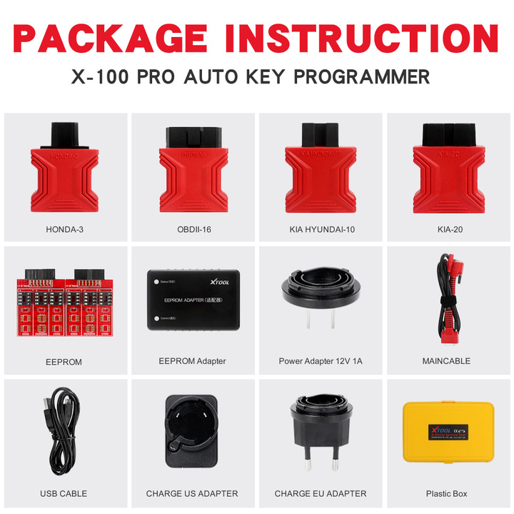 XTOOL X100 Pro2 Auto Key Programmer with EEPROM Adapter Support Mileage Ajustment