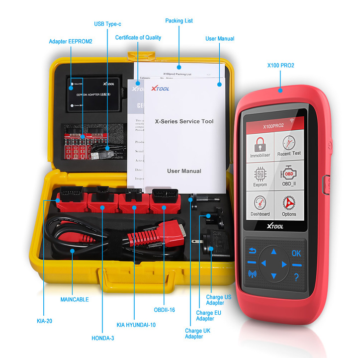 XTOOL X100 Pro2 Auto Key Programmer with EEPROM Adapter