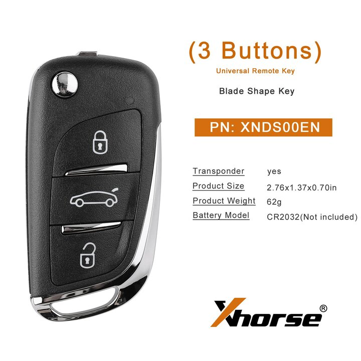 Xhorse DS Style Wireless Universal Remote Key 3 Buttons XN002 for VVDI Key Tool 5pcs/lot