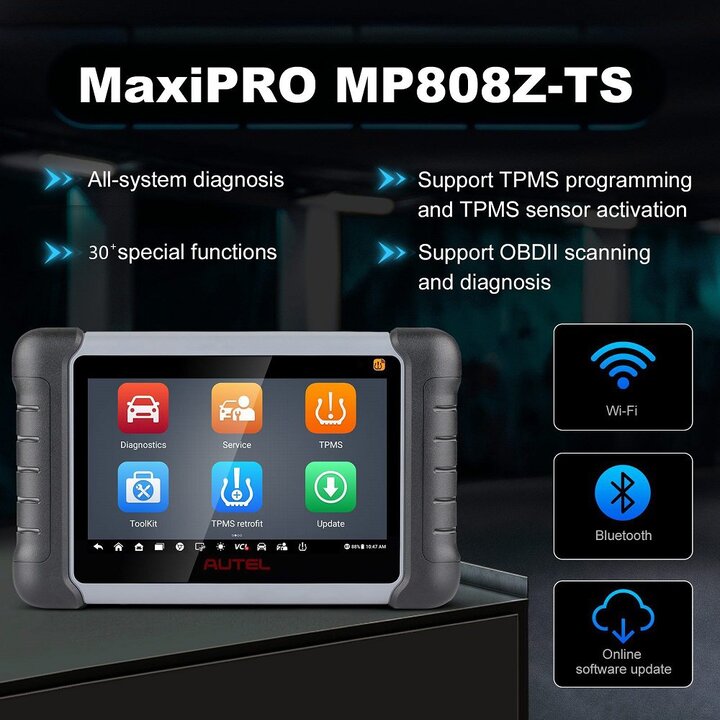 2023 Autel MaxiPRO MP808Z-TS WIFI/Bluetooth Diagnostic Scanner