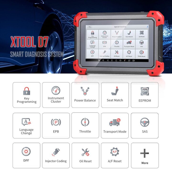 2023 XTOOL D7 Diagnostic Tool with Full System Diagnosis 36+ Services