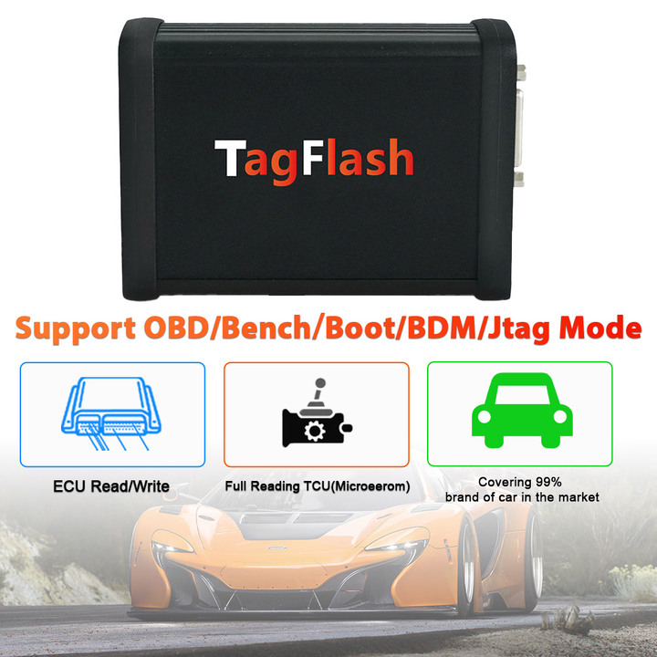 [Carton Box] TagFlash ECU Programmer for Car Truck Tractor Marine Motorbike via OBD / BENCH / BOOT / BDM / JTAG mode