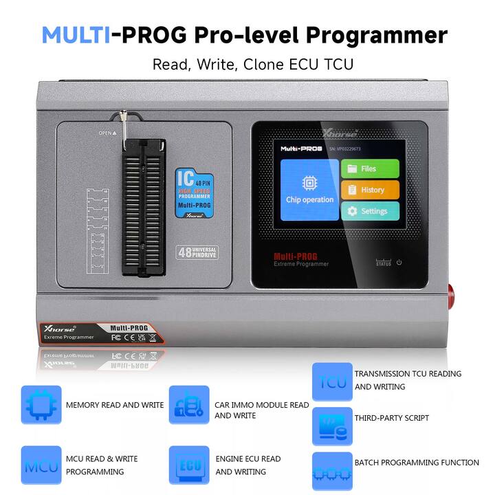 Xhorse MULTI-PROG Pro-level Programmer Read, Write, Clone ECU TCU