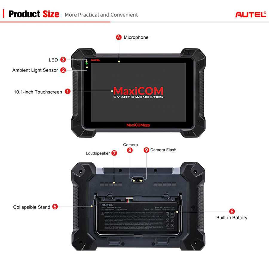 Autel MaxiCOM MK908 display