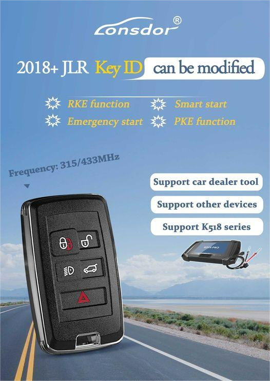 Lonsdor Smart Key for 2018-2021 Land Rover Jaguar 315MHz/433MHz