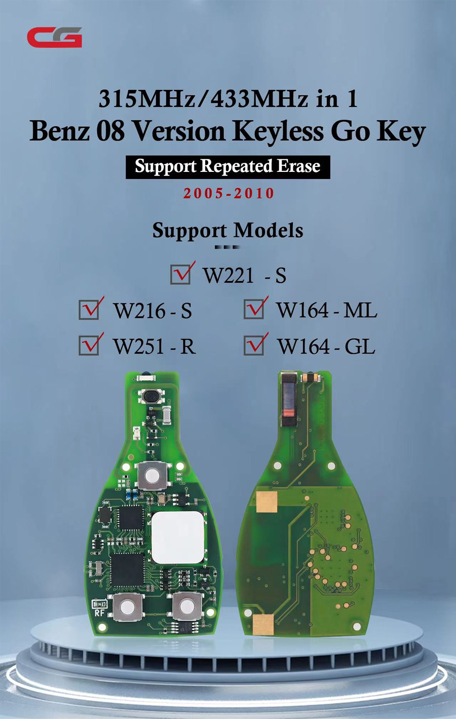 CG BENZ 08 Version Keyless Go Key 2-in-1