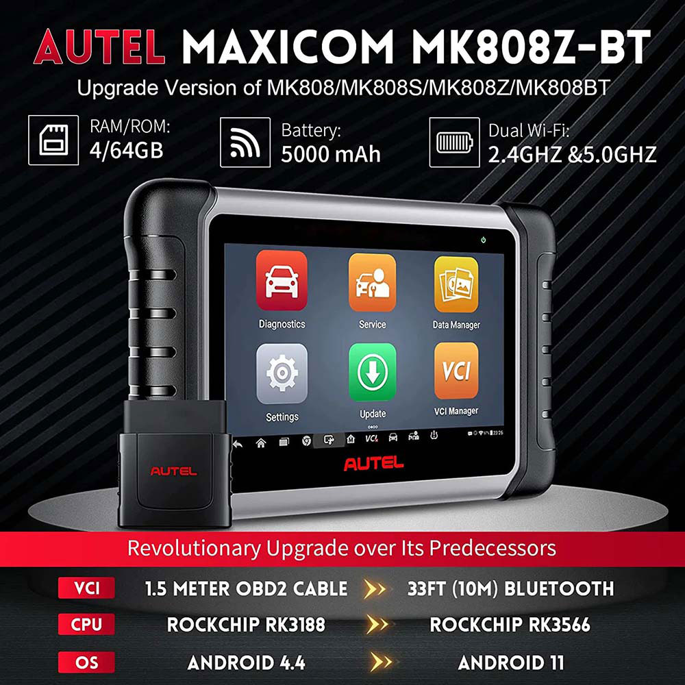 Autel MaxiCOM MK808BT revolutionary upgrade over its predecessors
