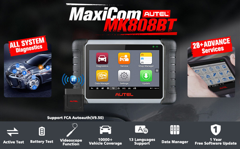 Autel MaxiCOM MK808BT all system diagnostics nd advanced services