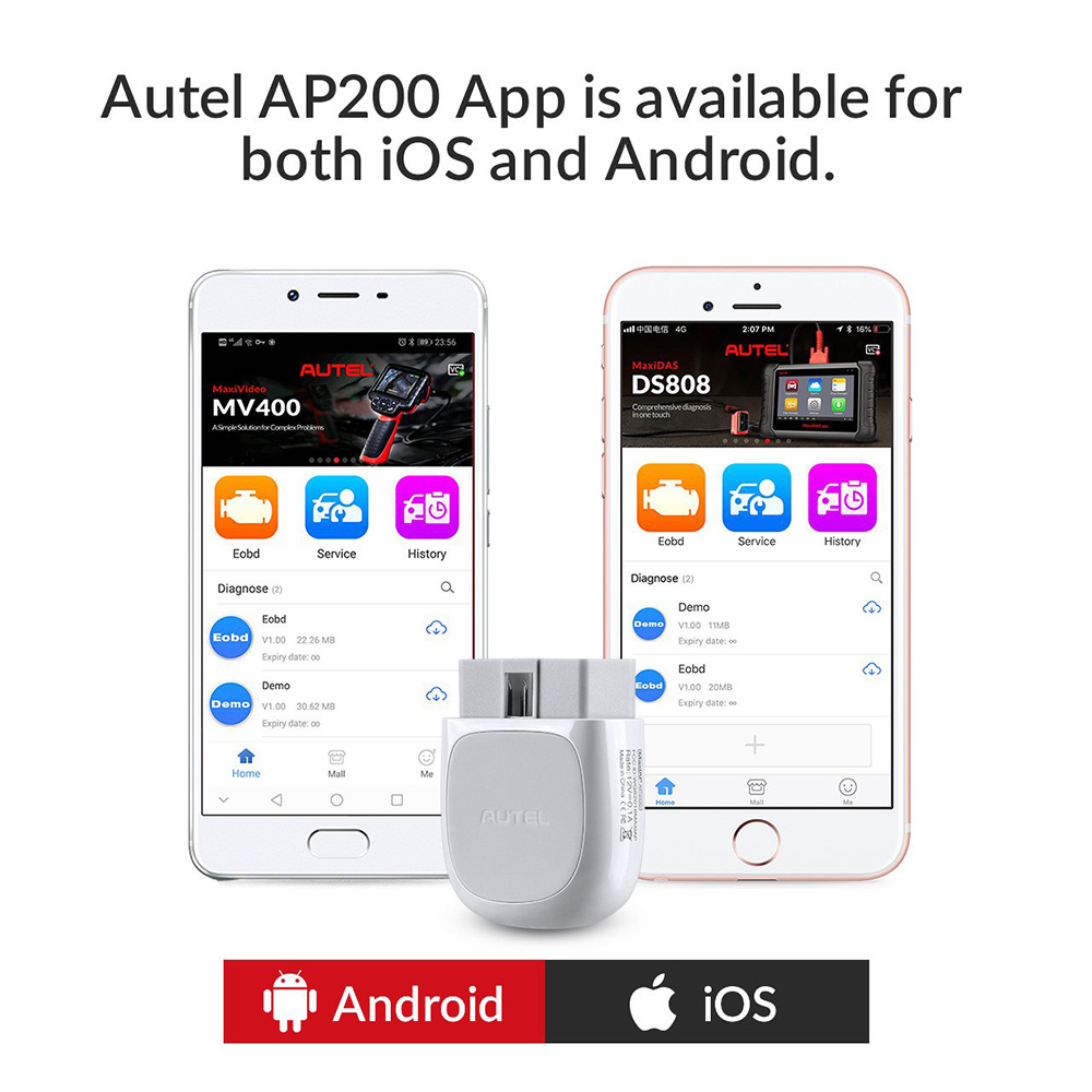 Autel MaxiAP AP200 app available for both ios and android