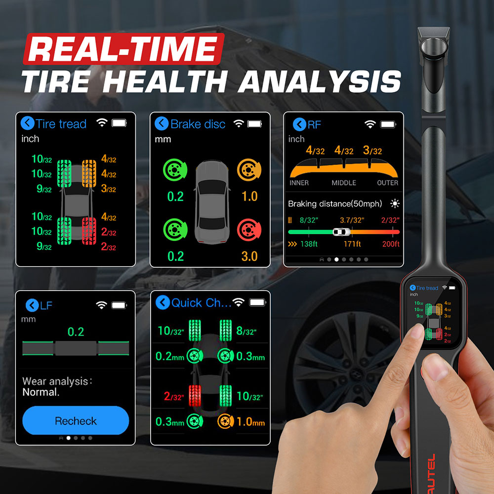Autel MaxiTPMS TBE200 real-time tire health analysis