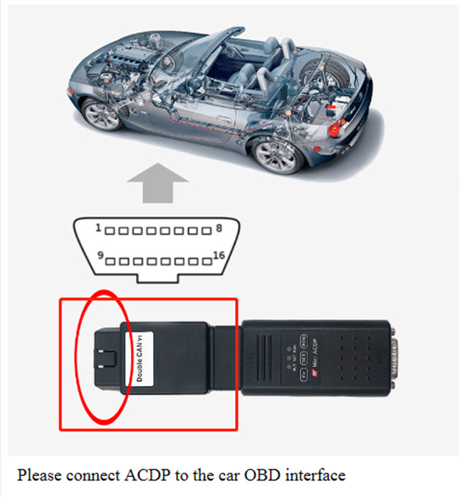 connect ACDP to the car OBD interface