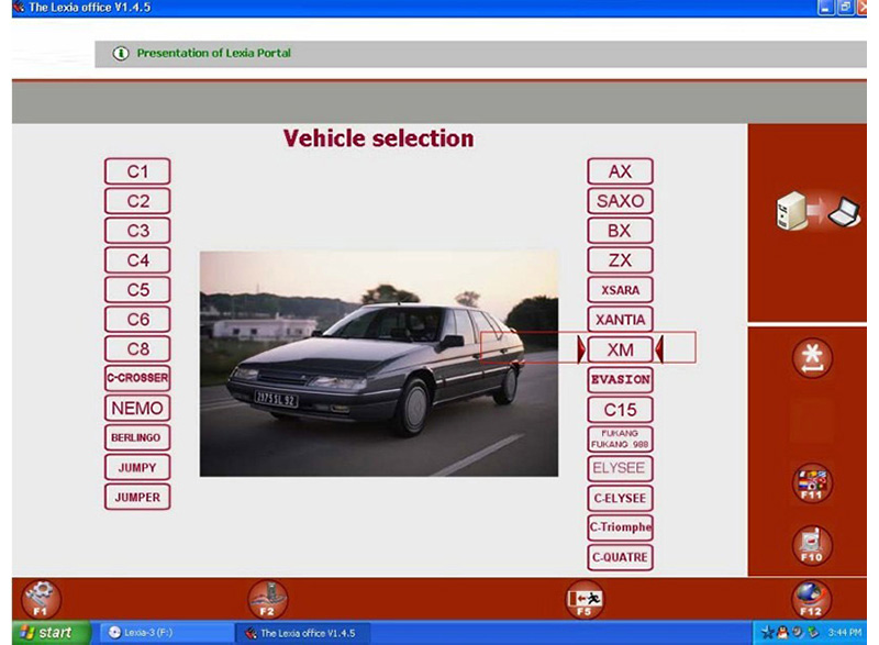 Lexia 3 Software Display