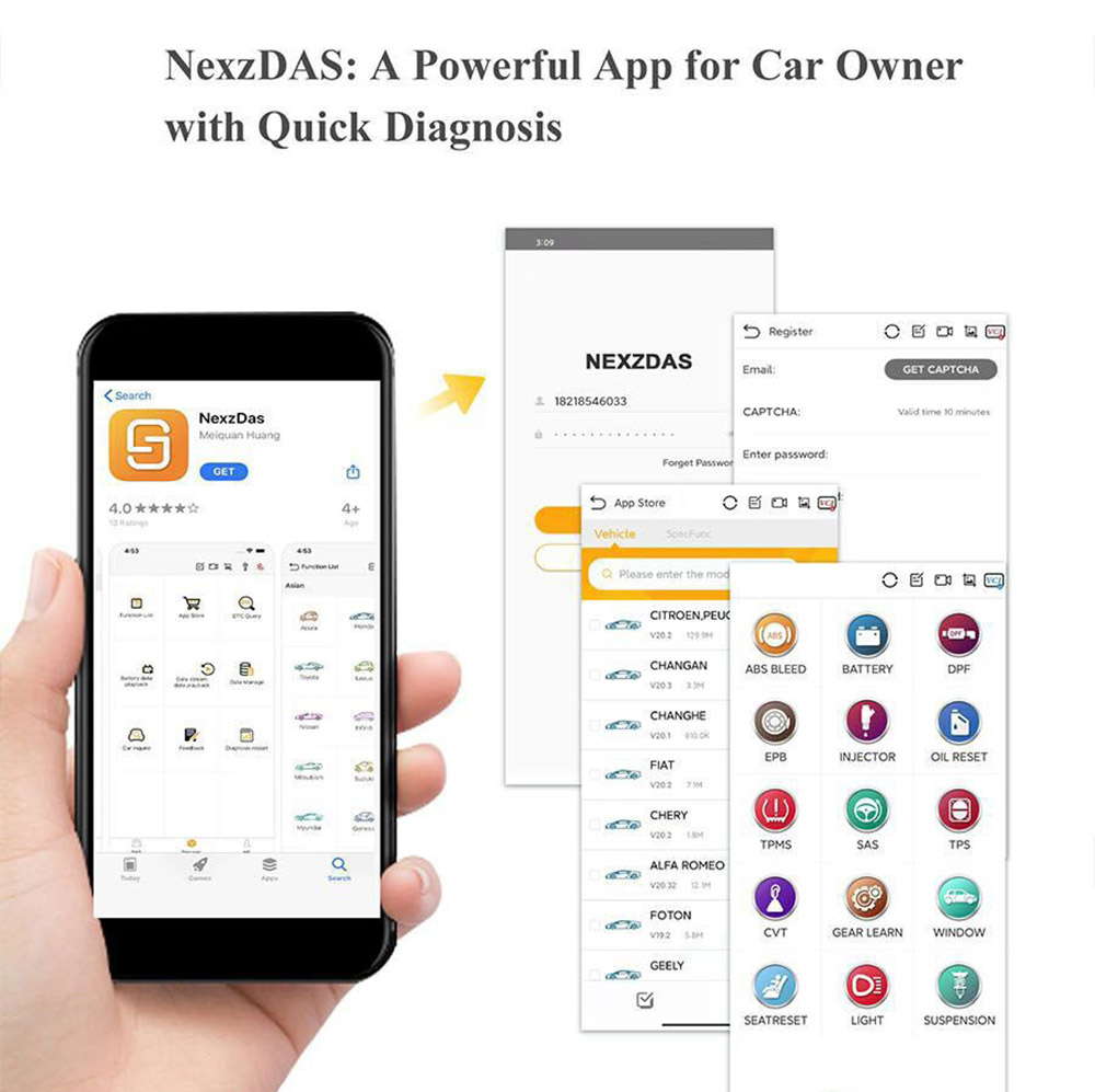 NexzDAS powerful APP for car owner with quick diagnosis