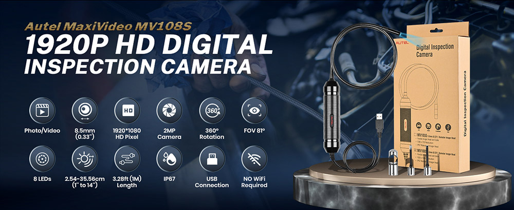 Autel MaxiVideo MV108S 1920P HD digital inspection camera