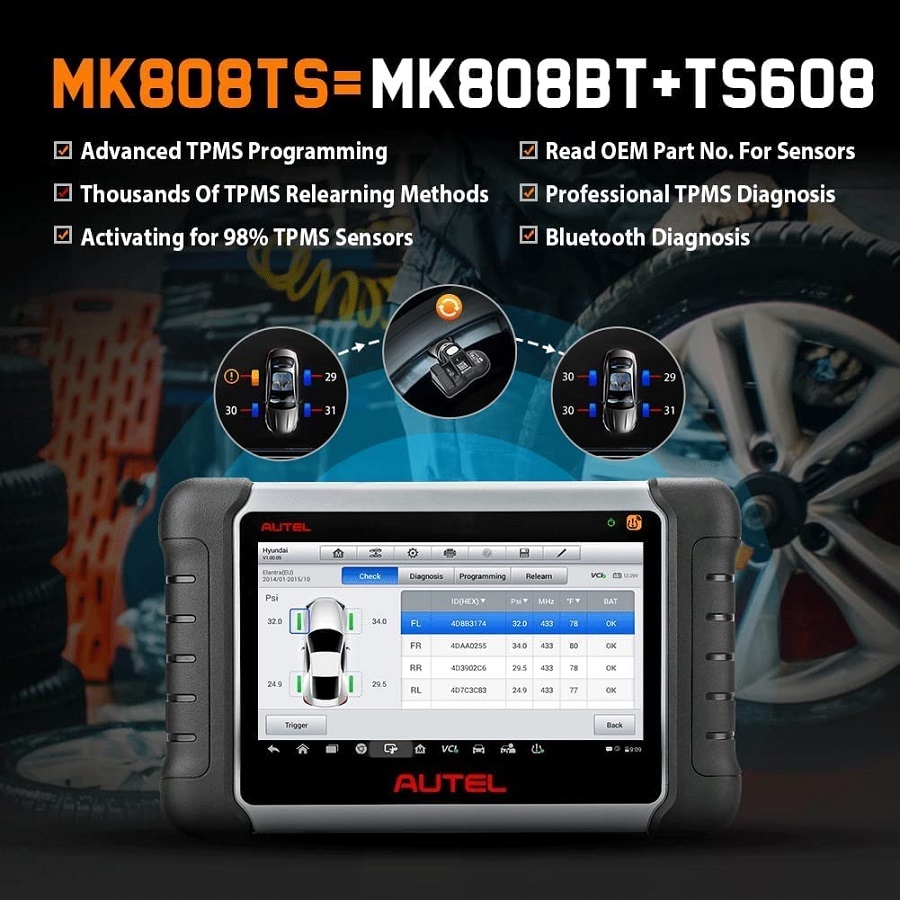 Autel MaxiPRO MP808S-TS all in one diagnostics and complete tpms functions