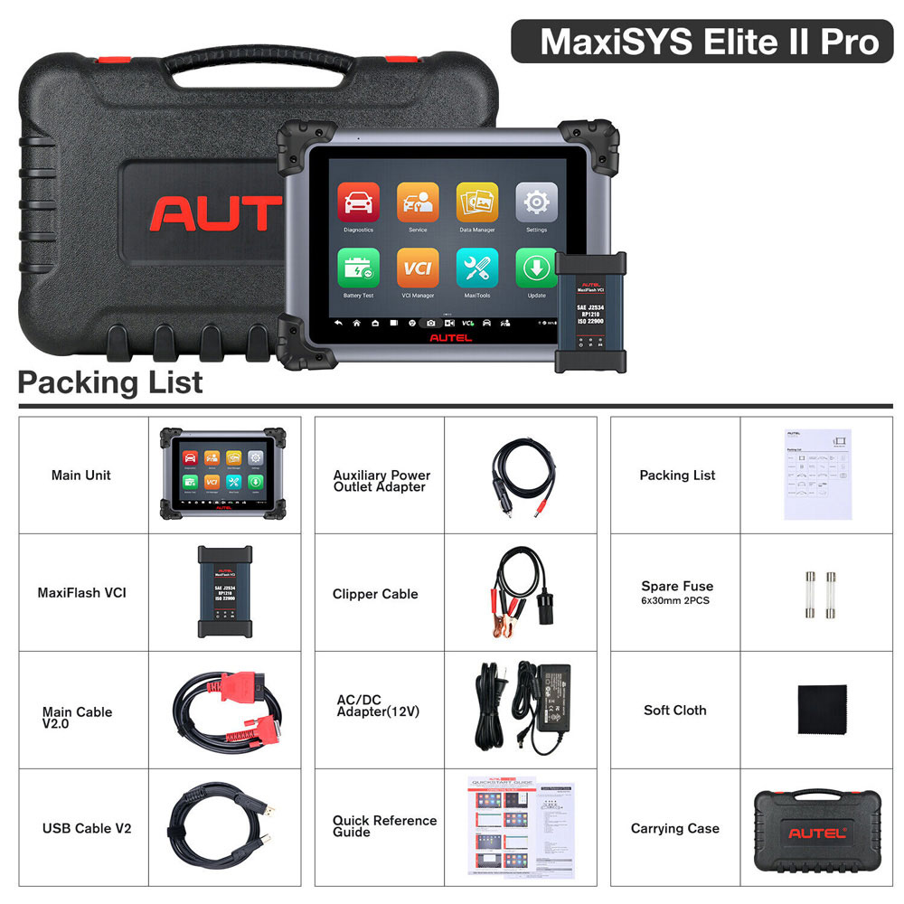 Autel Elite II Pro package list