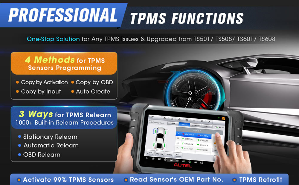 Autel MaxiPRO MP808S-TS professional tpms functions