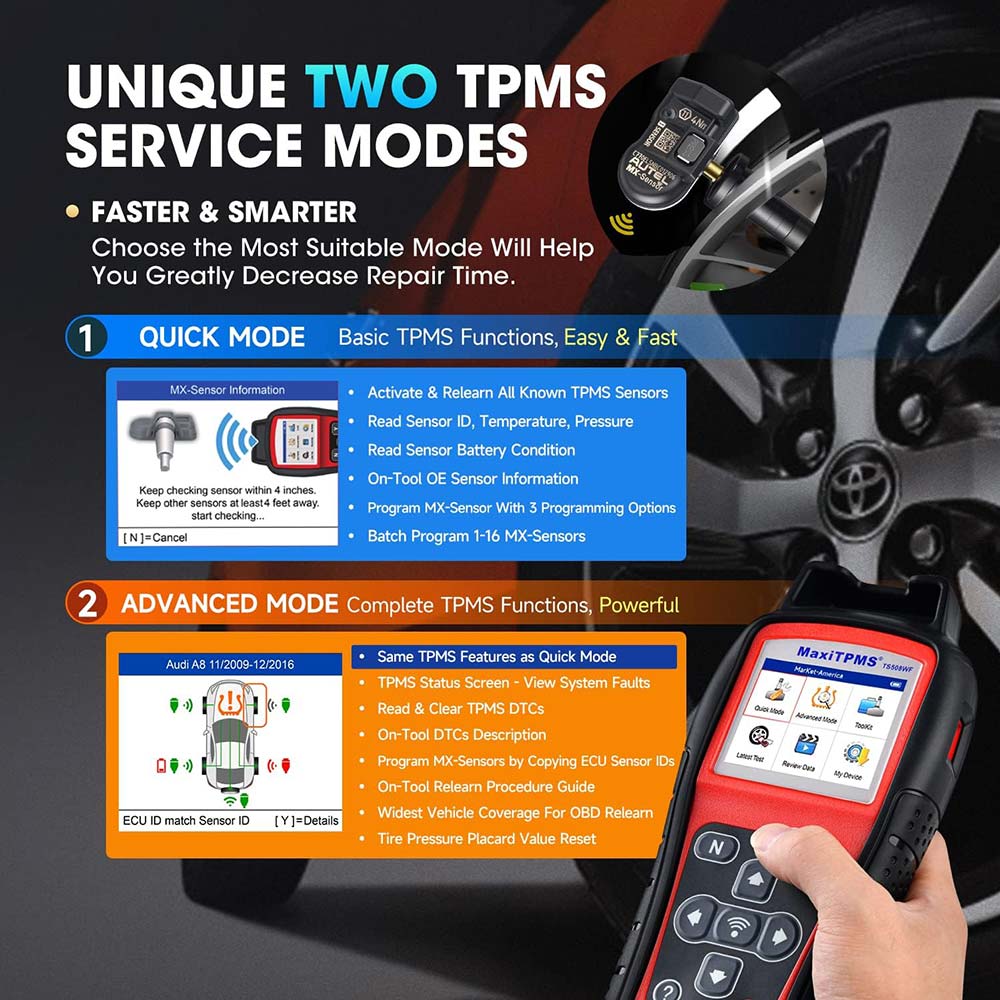 Autel MaxiTPMS TS508WF 2 tpms service modes