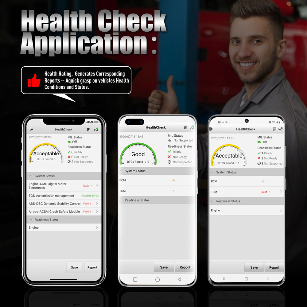 Autel MaxiAP AP200H health check application