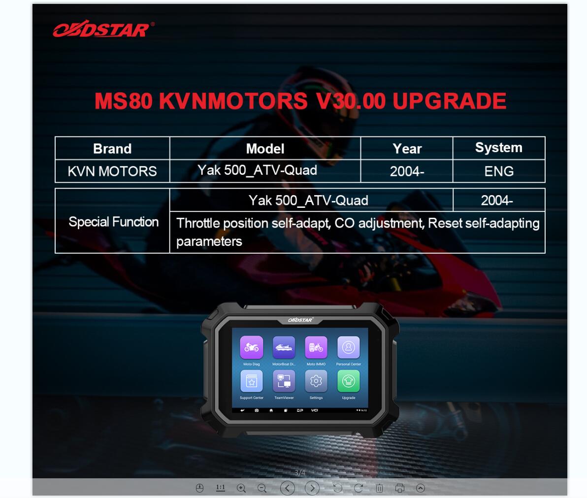 OBDstar MS80 KVNMOTORS V30.00 upgrade